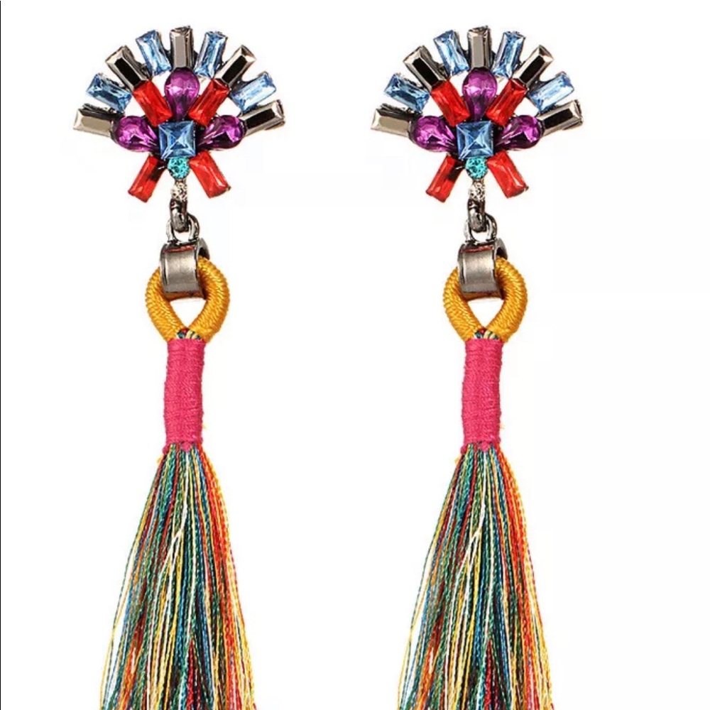 Boho color blend Tassel Earrings